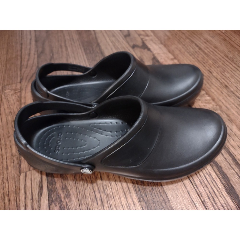 Crocs On The Clock Work Clogs Black Slip Resistant Nursing Chef Shoes W10 M8